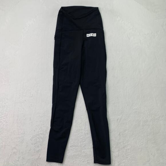 Asos Womens Sz 4 Maternity 4505 Black Leggings Workout Pants Compression - Picture 2 of 6